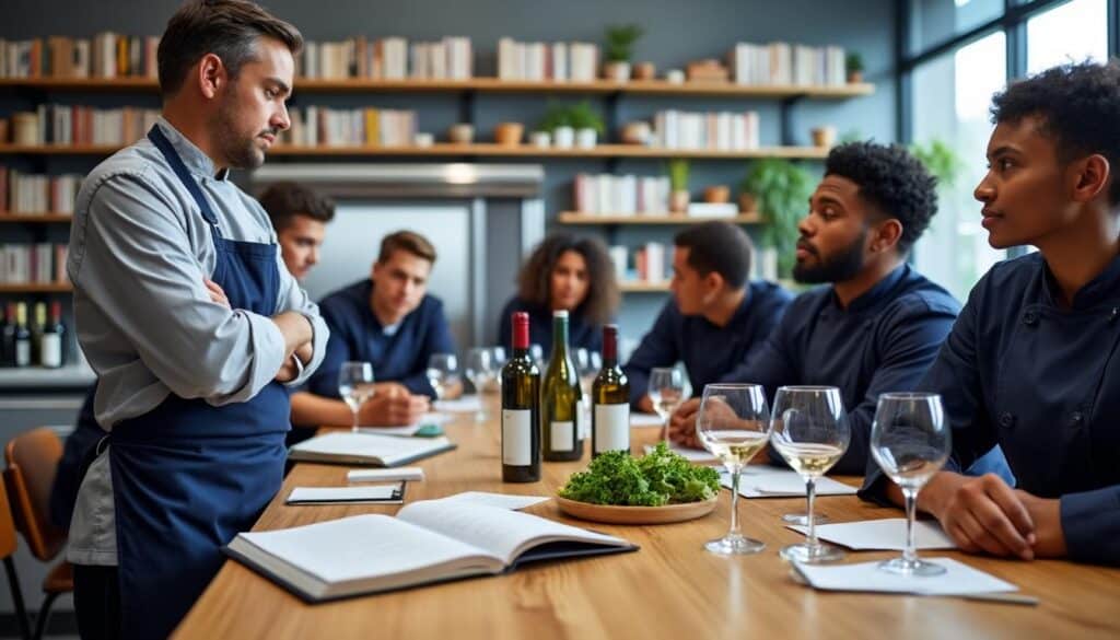 découvrez des méthodes efficaces pour enseigner l'œnologie dans une école de cuisine, alliant théorie et pratique pour former des experts du vin.